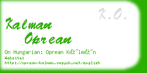 kalman oprean business card